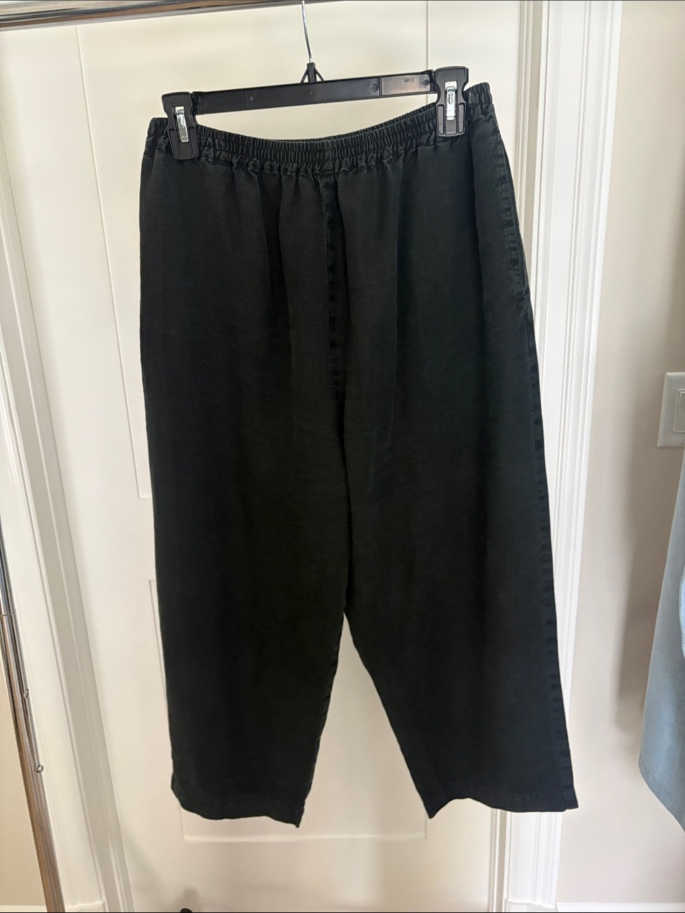 eskandar Black Elastic-Waist Relaxed Jogger Pants